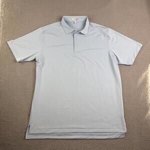 Peter Millar Golf Polo Shirt Mens Sz XXL Light Blue Striped Summer Comfort